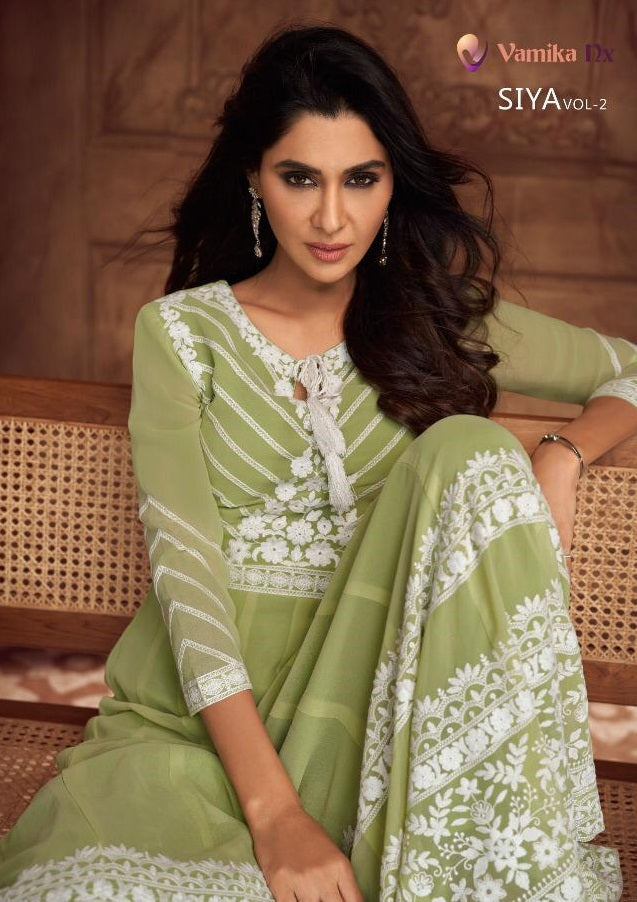 Vamika Nx Siya Vol 2 Georgette With Fancy Stylish Designer Party Wear Long Kurti