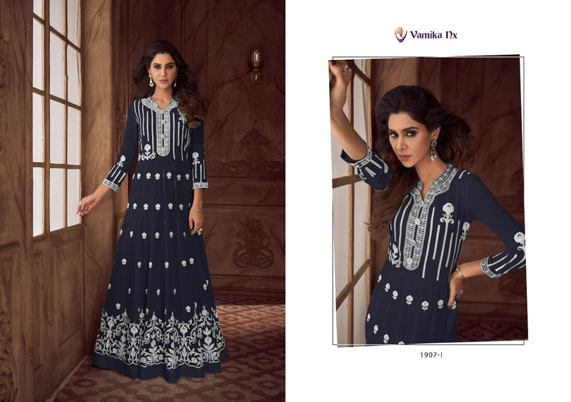 Vamika Siya Vol 2 Platinum Georgette With Fancy Embroidery Work Stylish Designer Festive Wear Long Kurti
