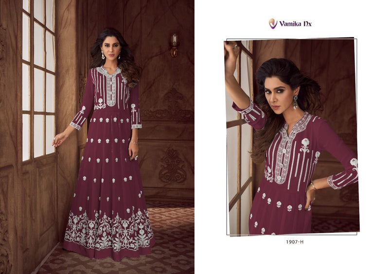 Vamika Siya Vol 2 Platinum Georgette With Fancy Embroidery Work Stylish Designer Festive Wear Long Kurti