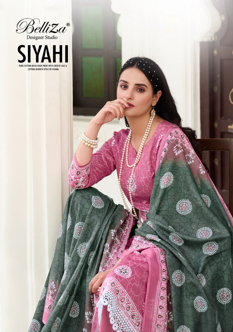 Belliza Designer Studio Siyahi Pure Cotton Digital Print Heavy Mirror Work Fancy Designer Partywear Salwar Kameez