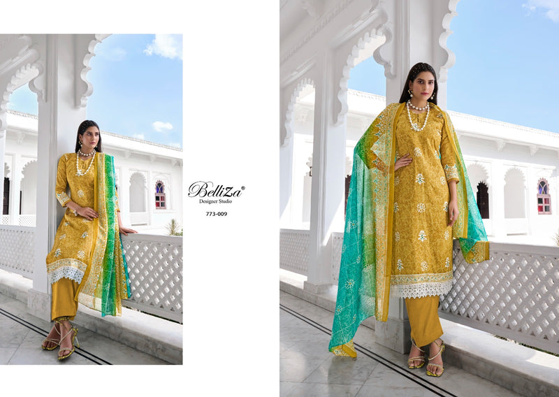 Belliza Designer Studio Siyahi Pure Cotton Digital Print Heavy Mirror Work Fancy Designer Partywear Salwar Kameez