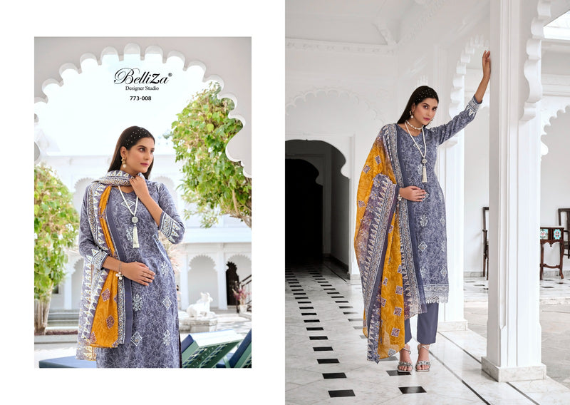 Belliza Designer Studio Siyahi Pure Cotton Digital Print Heavy Mirror Work Fancy Designer Partywear Salwar Kameez