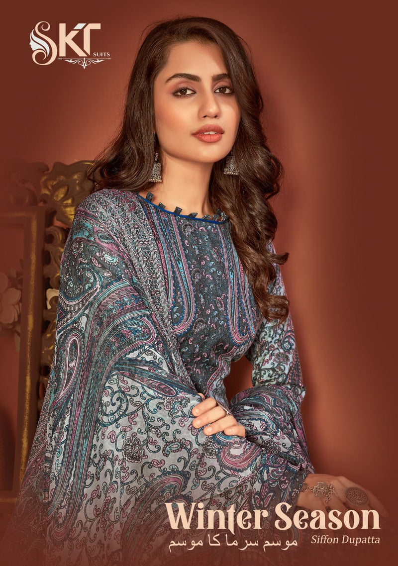 Skt Suit Winter Season Pashmina Fancy Designer Salwar Suit