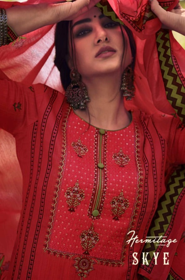 Hermitage Clothing Skye Jam Satin Designer Festive Wear Salwar Kameez