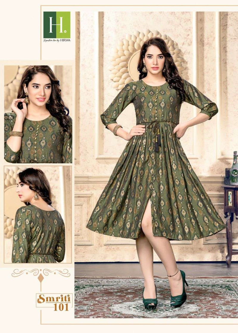 Hirwa Smriti Heavy Muslin Casual Wear Kurtis