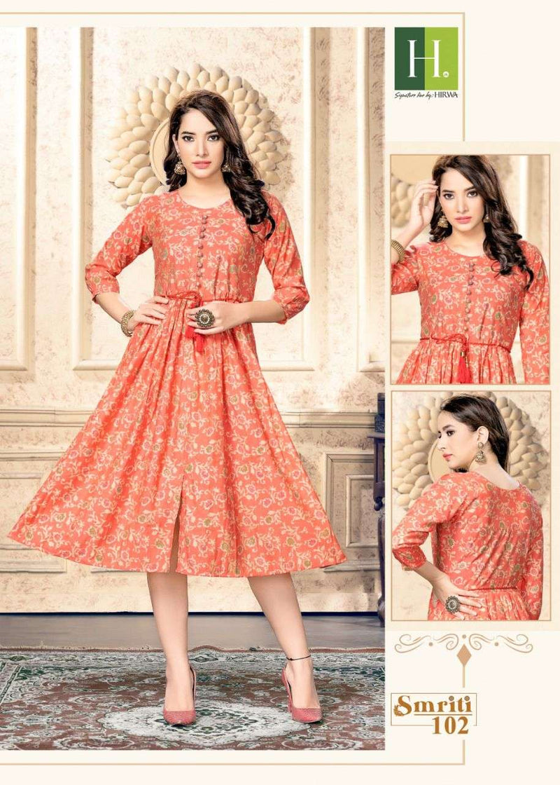 Hirwa Smriti Heavy Muslin Casual Wear Kurtis
