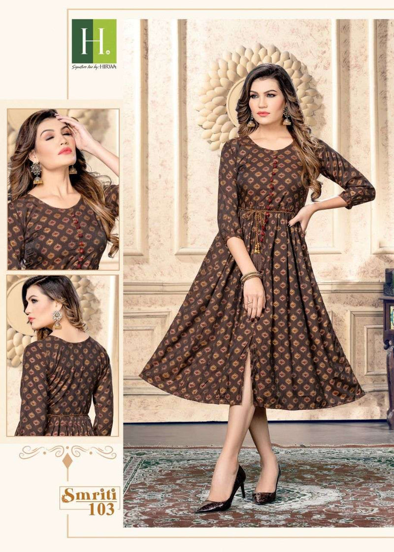 Hirwa Smriti Heavy Muslin Casual Wear Kurtis