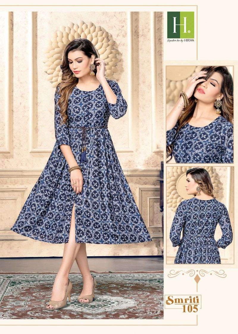 Hirwa Smriti Heavy Muslin Casual Wear Kurtis