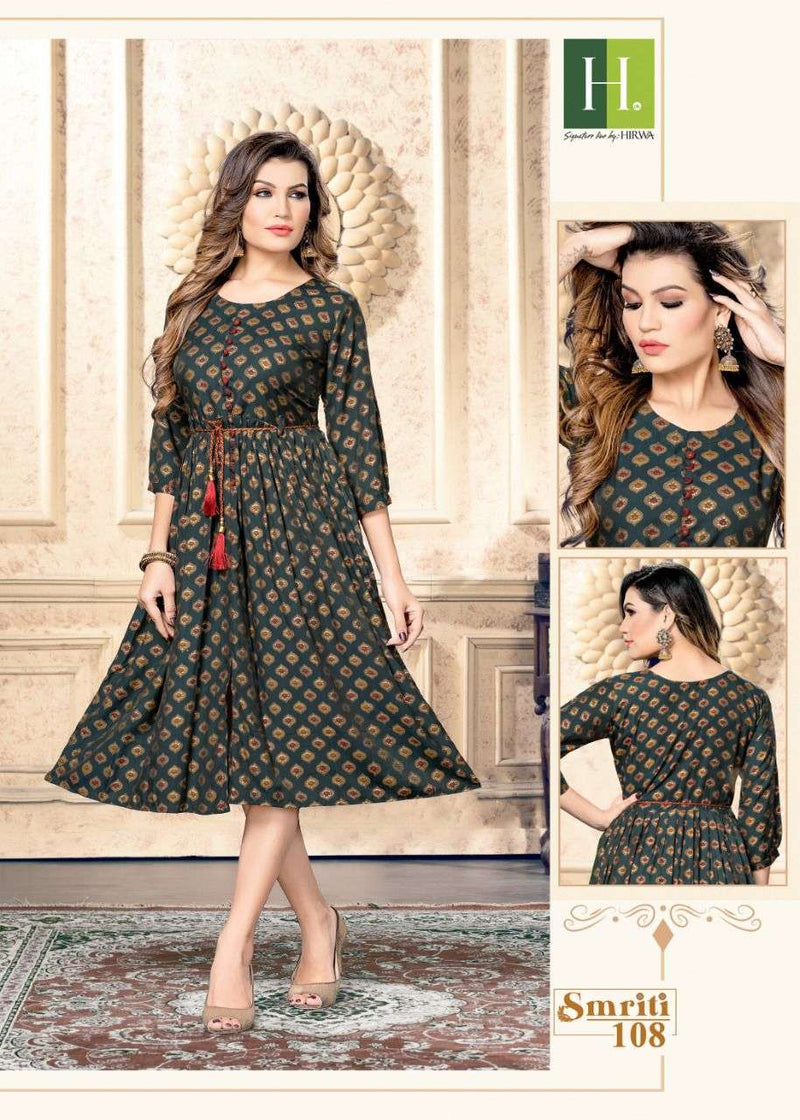 Hirwa Smriti Heavy Muslin Casual Wear Kurtis