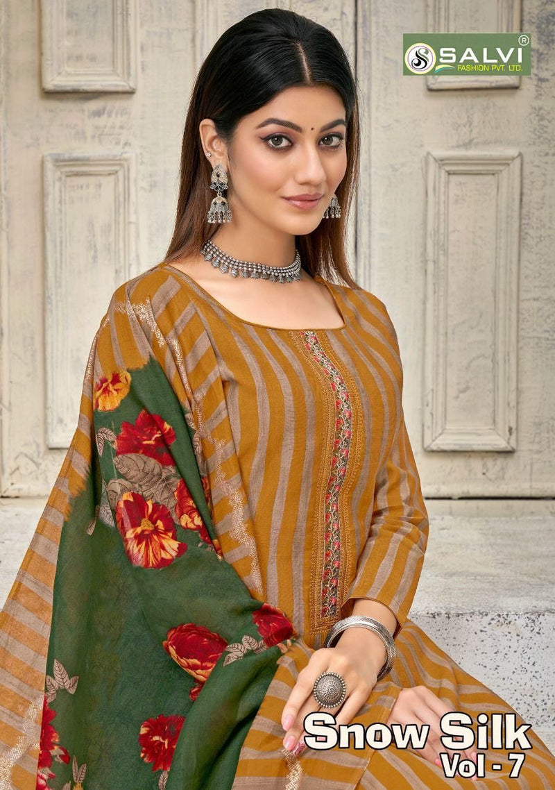 Salvi Fashion Snow Vol 7 Silk With Heavy Embroidery Work Stylish Designer Fancy Salwar Kameez