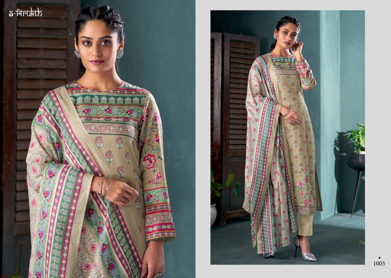 S Nirukth Nazakat Cotton Satin Print With Mirror Work Salwar Suit