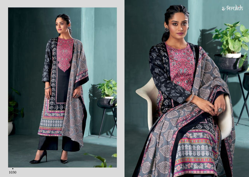 S Nirukth Nazakat Cotton Satin Print With Mirror Work Salwar Suit
