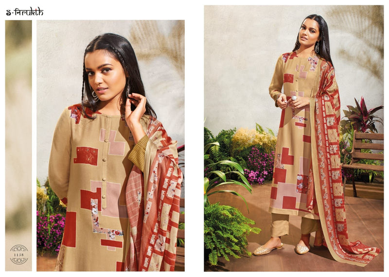S Nirukth Saba Pashmina Will Print With Mirror Work Suit