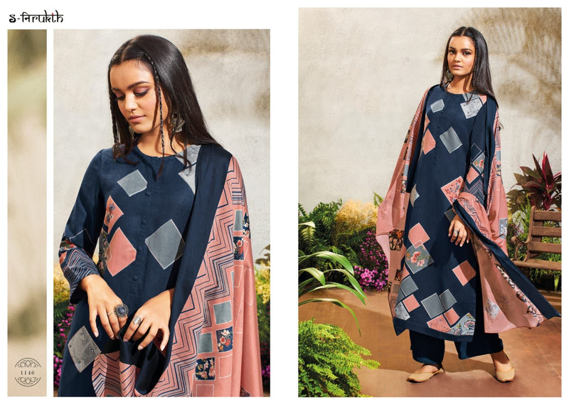 S Nirukth Saba Pashmina Will Print With Mirror Work Suit