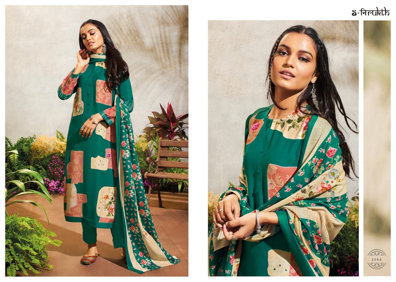 S Nirukth Saba Pashmina Will Print With Mirror Work Suit