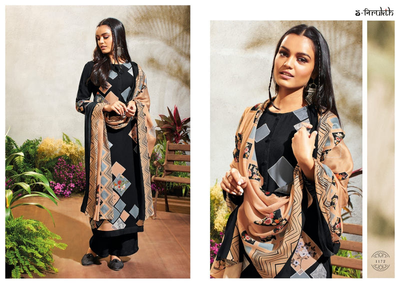 S Nirukth Saba Pashmina Will Print With Mirror Work Suit