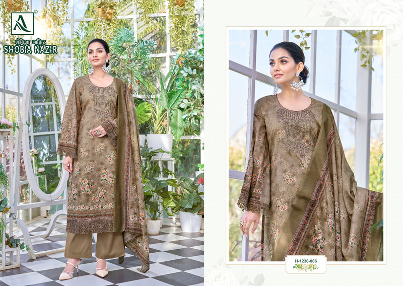 Alok Suits Shobia Nazir Cambric Digital Print Embroidery Swarovski Diamond Work Printed Designer Partywear Salwar Suit