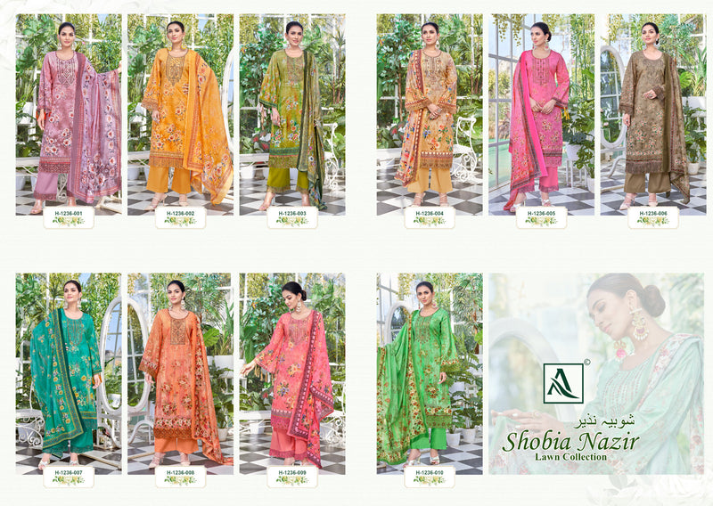 Alok Suits Shobia Nazir Cambric Digital Print Embroidery Swarovski Diamond Work Printed Designer Partywear Salwar Suit