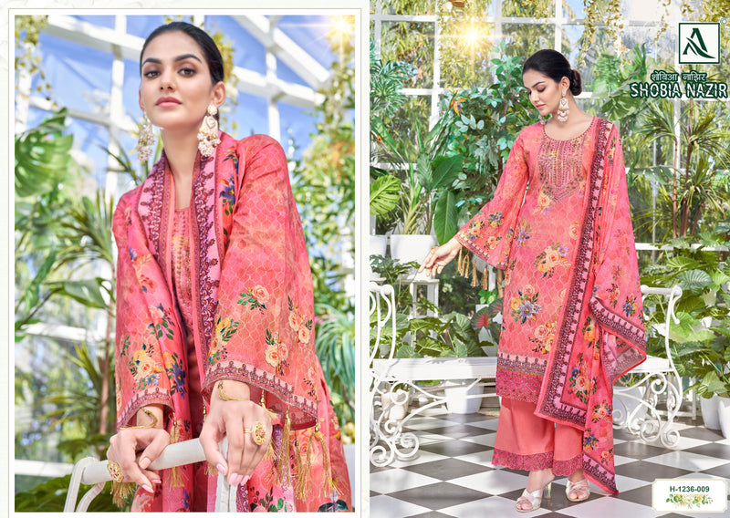 Alok Suits Shobia Nazir Cambric Digital Print Embroidery Swarovski Diamond Work Printed Designer Partywear Salwar Suit