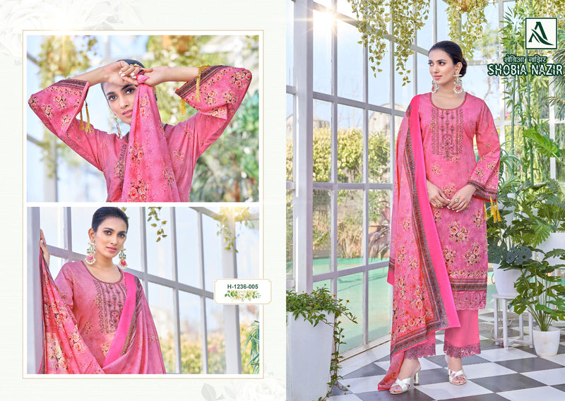 Alok Suits Shobia Nazir Cambric Digital Print Embroidery Swarovski Diamond Work Printed Designer Partywear Salwar Suit