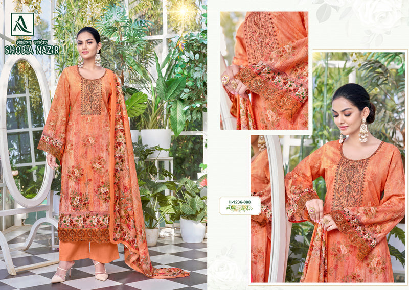 Alok Suits Shobia Nazir Cambric Digital Print Embroidery Swarovski Diamond Work Printed Designer Partywear Salwar Suit