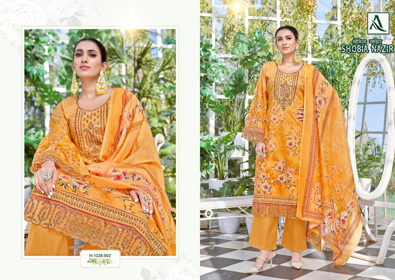 Alok Suits Shobia Nazir Cambric Digital Print Embroidery Swarovski Diamond Work Printed Designer Partywear Salwar Suit