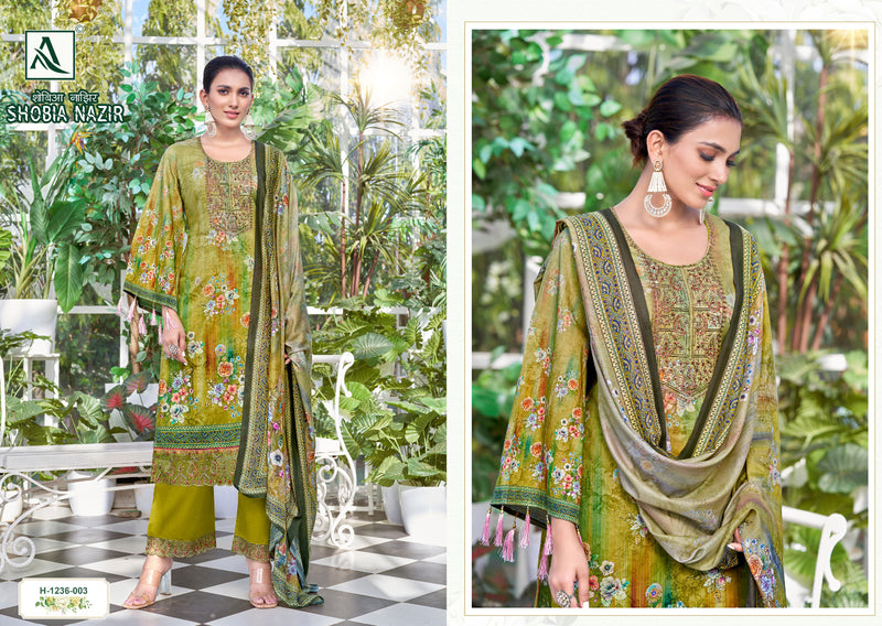 Alok Suits Shobia Nazir Cambric Digital Print Embroidery Swarovski Diamond Work Printed Designer Partywear Salwar Suit