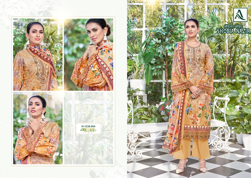 Alok Suits Shobia Nazir Cambric Digital Print Embroidery Swarovski Diamond Work Printed Designer Partywear Salwar Suit
