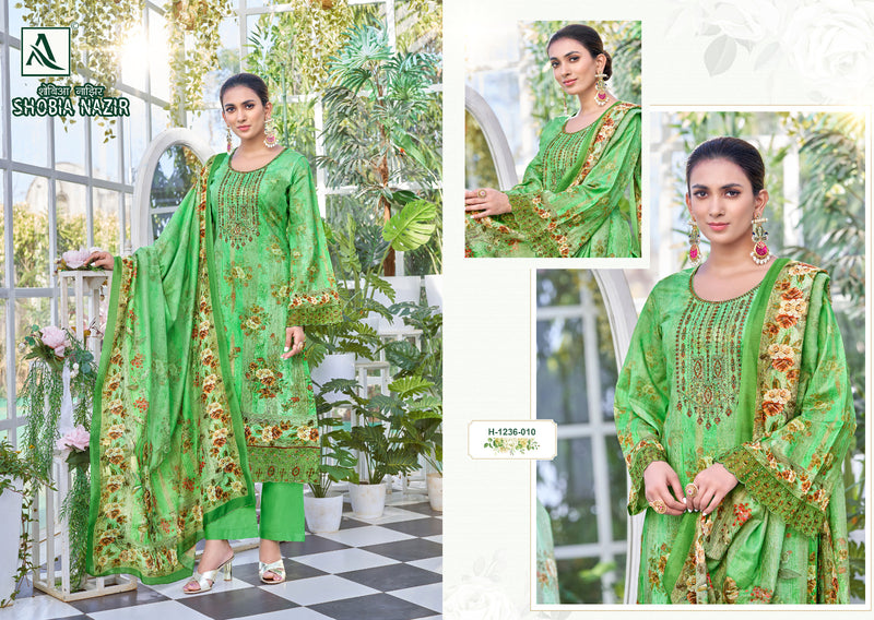 Alok Suits Shobia Nazir Cambric Digital Print Embroidery Swarovski Diamond Work Printed Designer Partywear Salwar Suit
