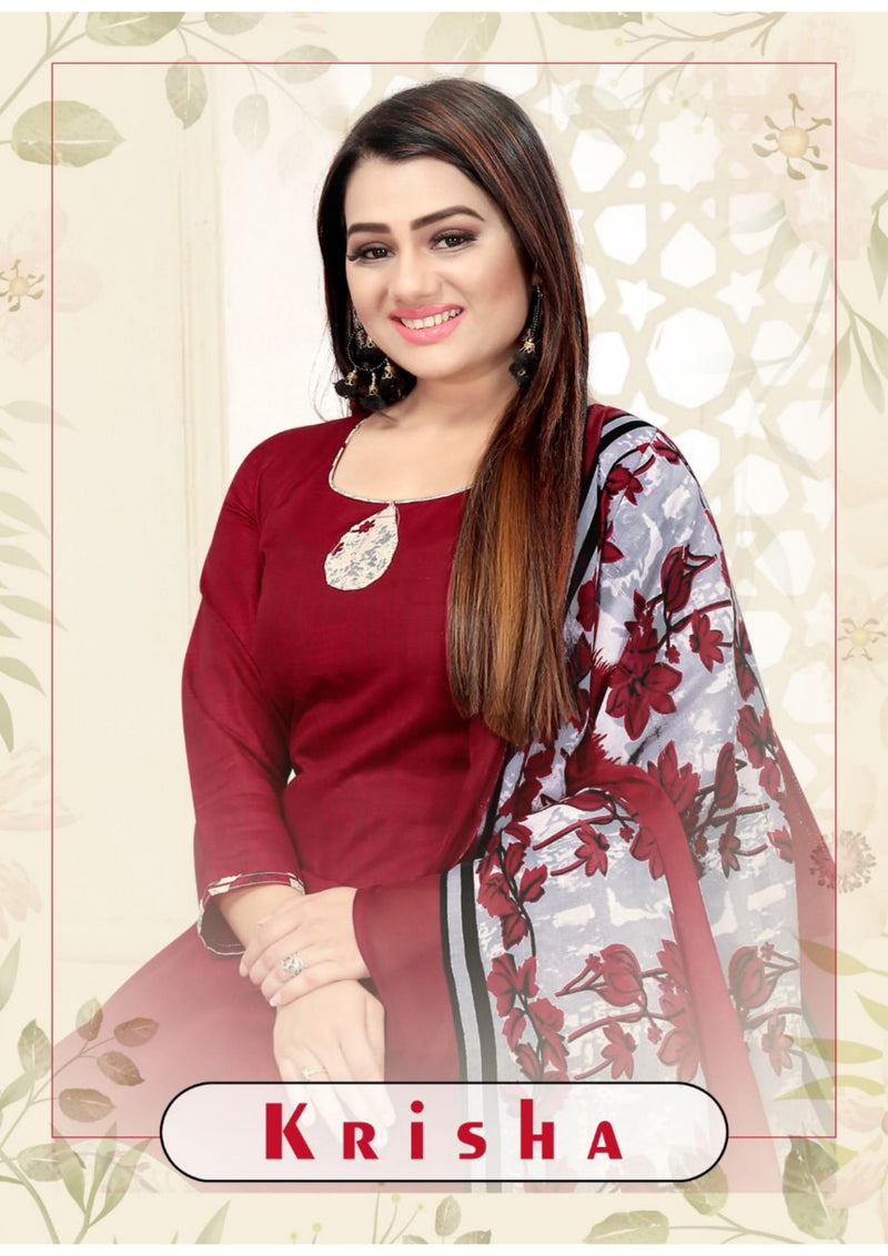 Krisha Sofiya Synthetic Patiyala Style Printed Casual Wear Salwar Suits