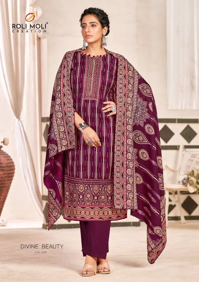 Roli Moli Creation Sofiya Pashmina With Heavy Beautiful Work Stylish Designer Salwar Kameez