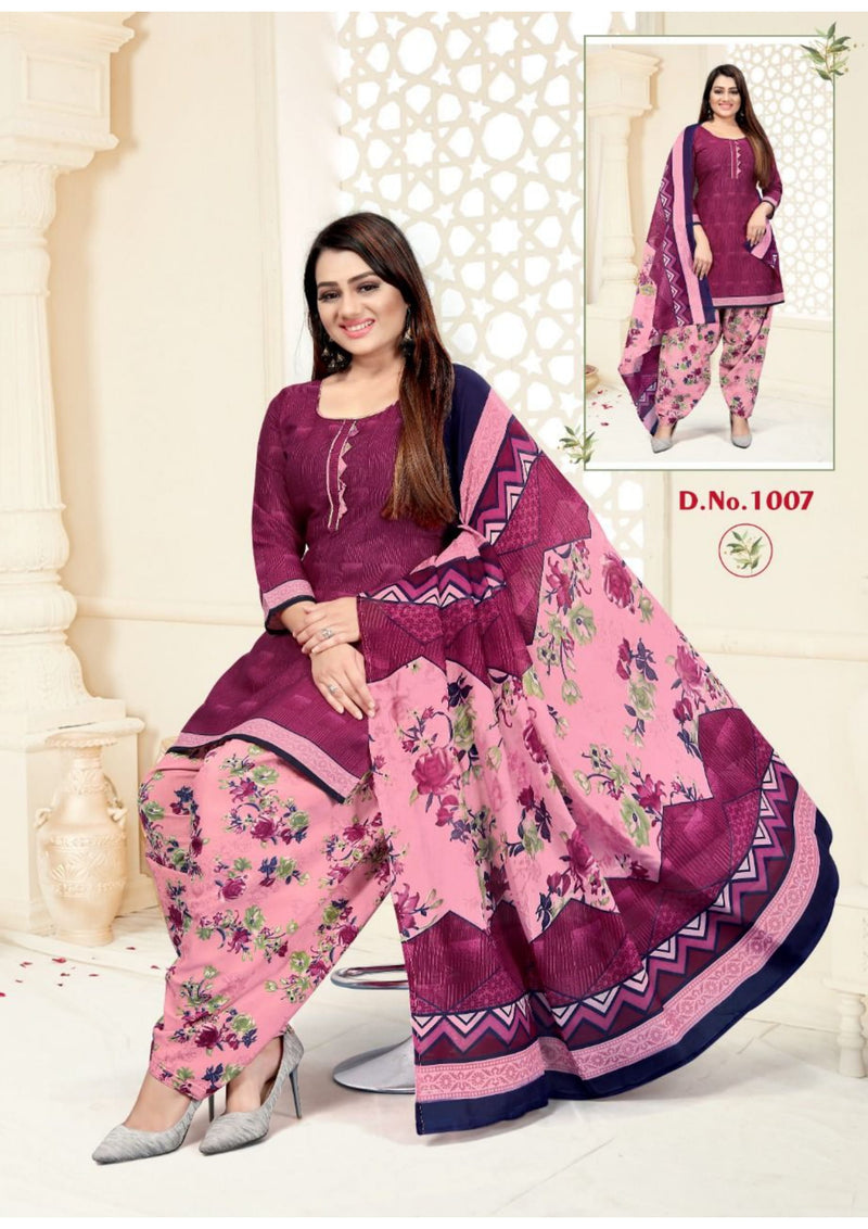 Krisha Sofiya Synthetic Patiyala Style Printed Casual Wear Salwar Suits