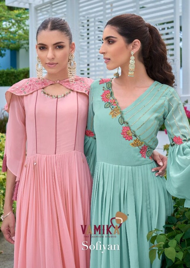 Vamika Sofiyan Georgette With Heavy embroidery Work Mordern Designer Party Wear Long Gown
