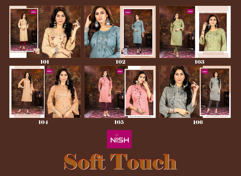 Nish Soft Touch Rayon Fancy Stylish Party Wear Kurtis With Bottom