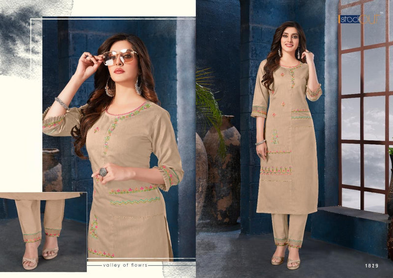 Anju Fabrics Softy Cotton Fancy Designer Party Wear Kurtis With Bottom