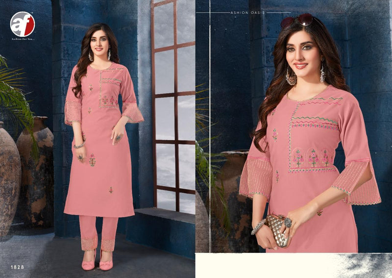 Anju Fabrics Softy Cotton Fancy Designer Party Wear Kurtis With Bottom