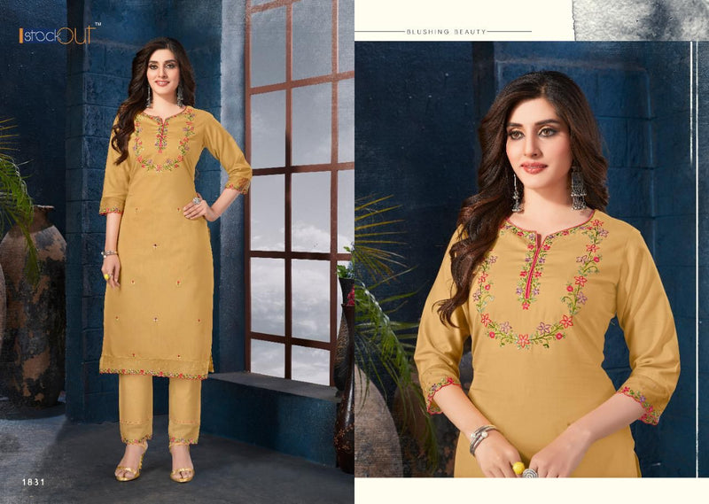 Anju Fabrics Softy Cotton Fancy Designer Party Wear Kurtis With Bottom