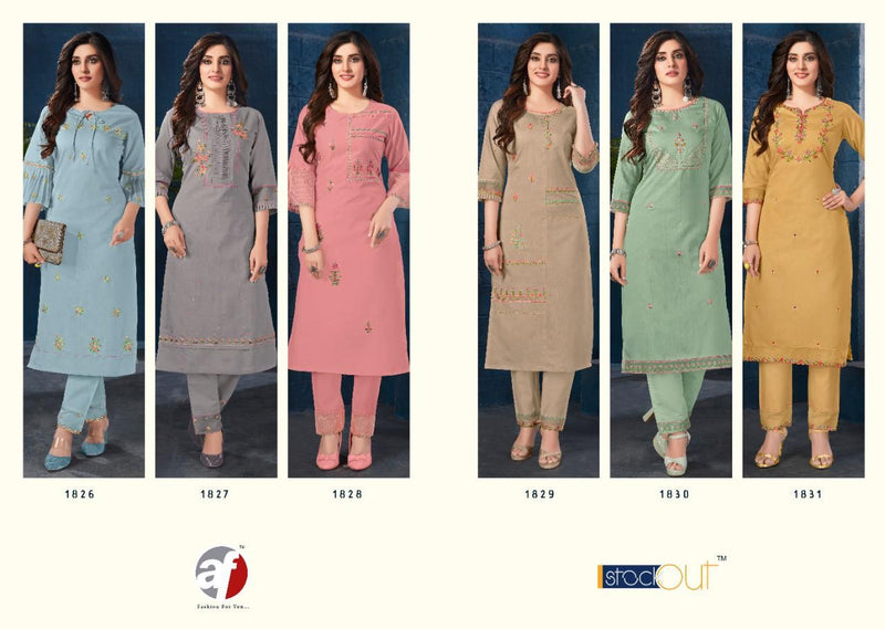 Anju Fabrics Softy Cotton Fancy Designer Party Wear Kurtis With Bottom