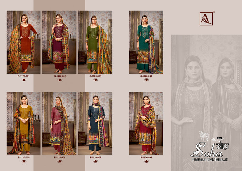 Alok Suit Soha Pashmina With Heavy Embroidery Work Stylish Designer Beautiful Salwar Kameez