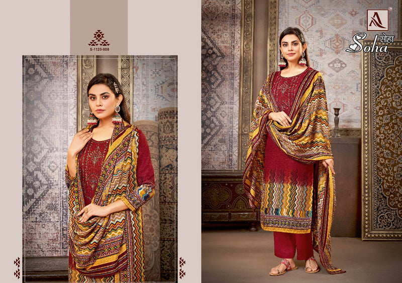 Alok Suit Soha Pashmina With Heavy Embroidery Work Stylish Designer Beautiful Salwar Kameez
