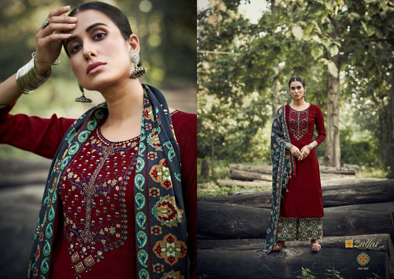 Zulfat Sohni Vol 3 Pashmina With Heavy Embroidery Work Stylish Designer Casual Wear Salwar Suit