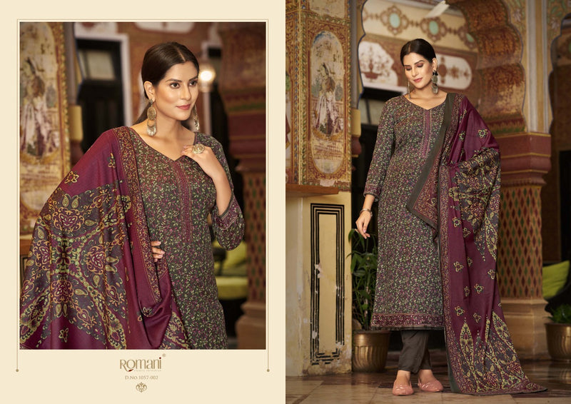 Romani Soneri Pashmina Fancy Printed With Heavy Embroidery Work Stylish Designer Festive Wear Salwar Kameez