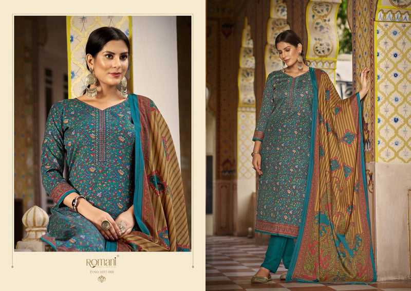 Romani Soneri Pashmina Fancy Printed With Heavy Embroidery Work Stylish Designer Festive Wear Salwar Kameez