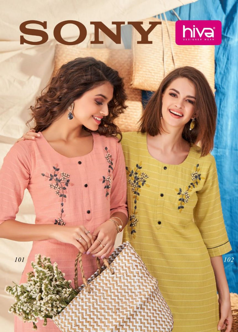 Hiva Designer Sony Fancy  Beautiful  Party Wear Kurtis With Hand Work Embroidery