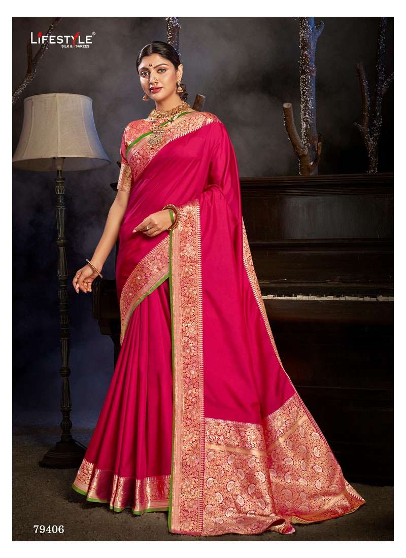 Life Style Sony Silk Vol 1 Lichi Silk Rich Pallu  Heavy Festive Wear Sarees
