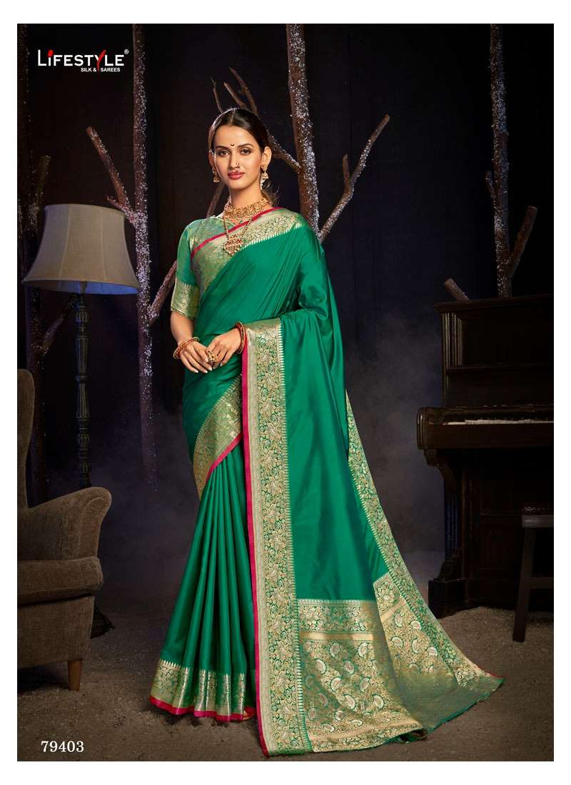 Life Style Sony Silk Vol 1 Lichi Silk Rich Pallu  Heavy Festive Wear Sarees