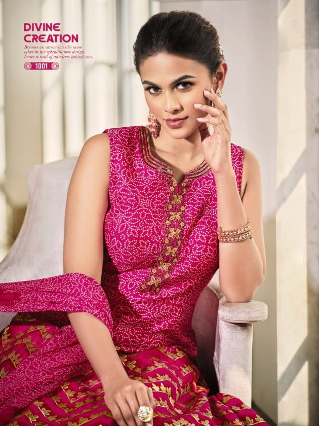 Virasat Soundhria 1001 Silk With Beautiful Patola Printed Work Stylish Designer Festive Wear Fancy Gown