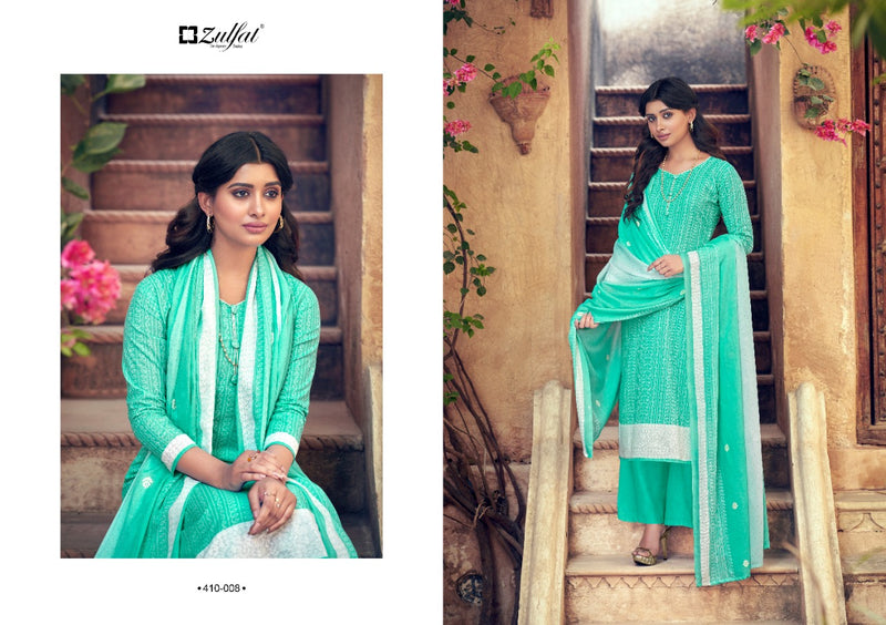 Zulfat Designer Suits Spring Cotton Fancy Printed Party Wear Salwar Suits