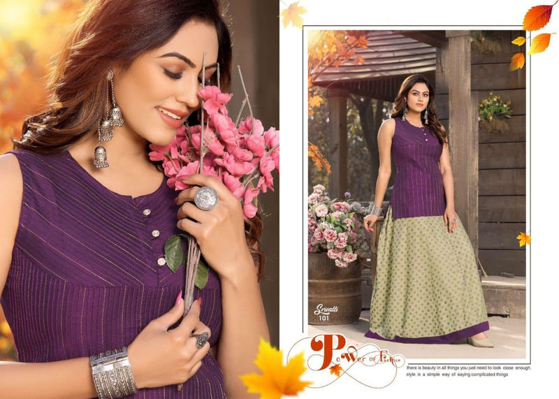 MF Srivalli Slub With Pintex Embroidery Party Wear Tops  With Fancy Skirts