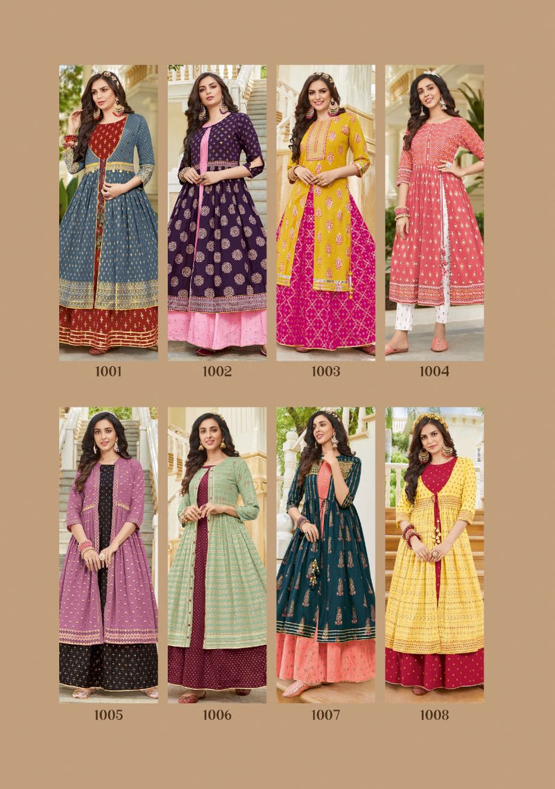 Kajal Style Shrug Vol 1 Cotton Printed Fancy Gown Style Party Wear Kurtis